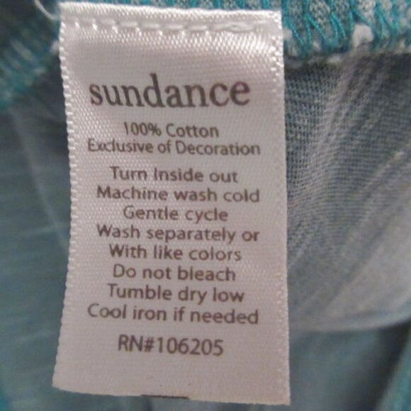 Sundance Embroidered Henley Top Size 1X Slub Knit Tunic Long Sleeves Boho - Picture 11 of 11